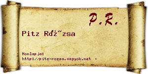 Pitz Rózsa névjegykártya
